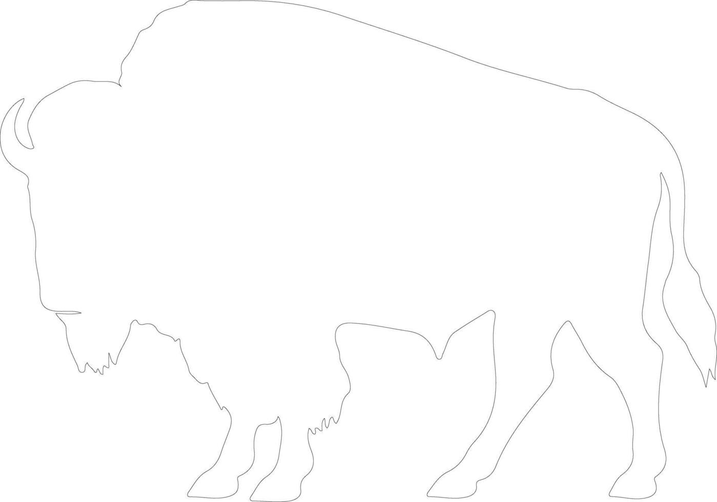 American bison  outline silhouette vector