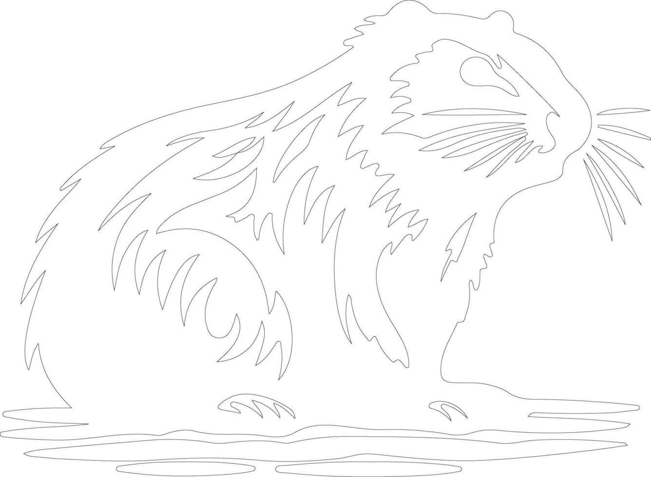 beaver  outline silhouette vector