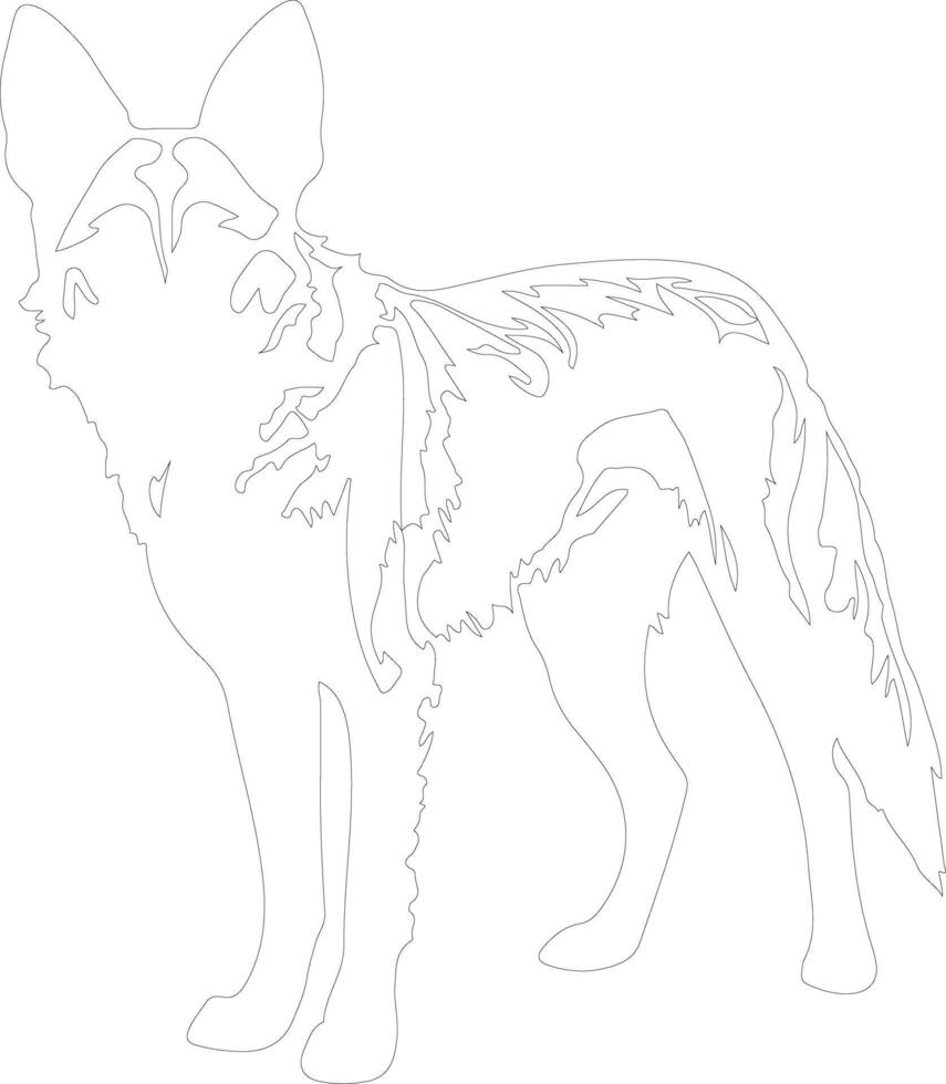 wild dog  outline silhouette vector