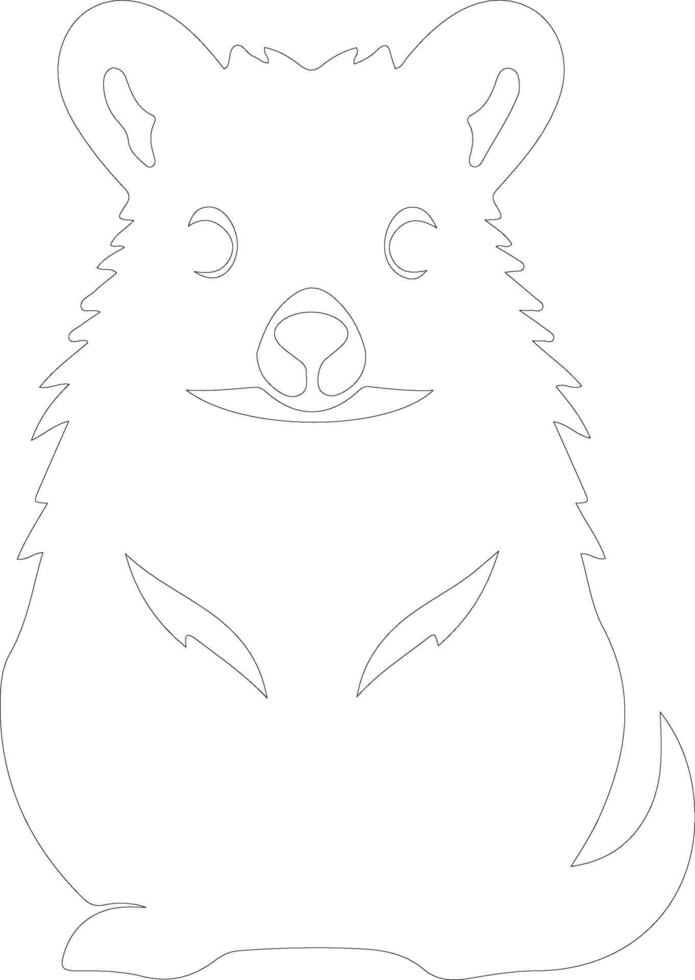 quokka    outline silhouette vector