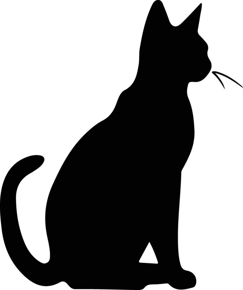 Chausie Cat  black silhouette vector
