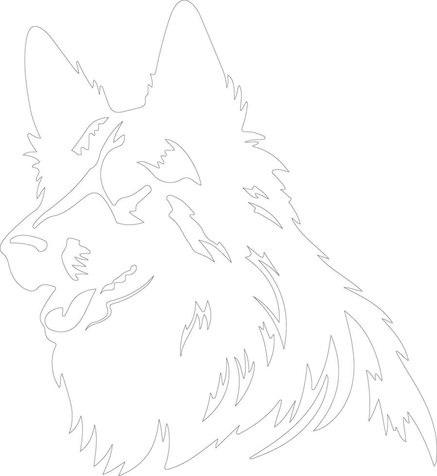 Belgian Sheepdog  outline silhouette vector