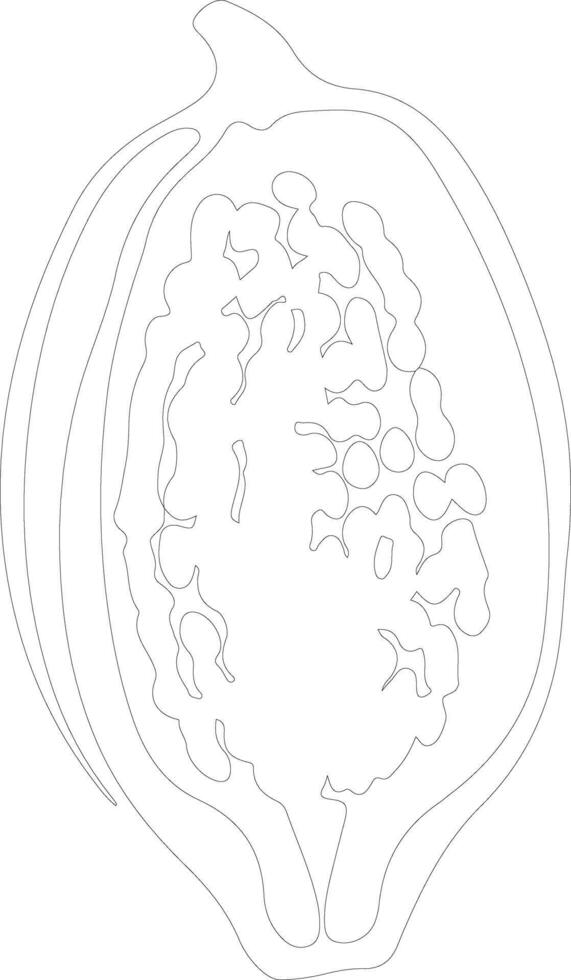 papaya  outline silhouette vector