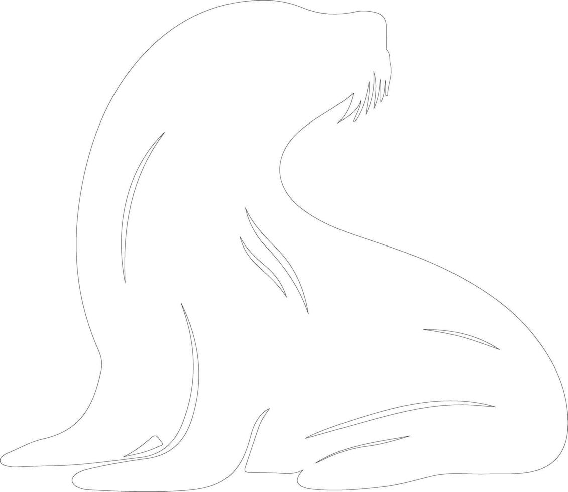 sealion    outline silhouette vector