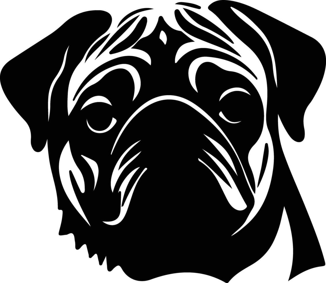 Pug  silhouette portrait vector