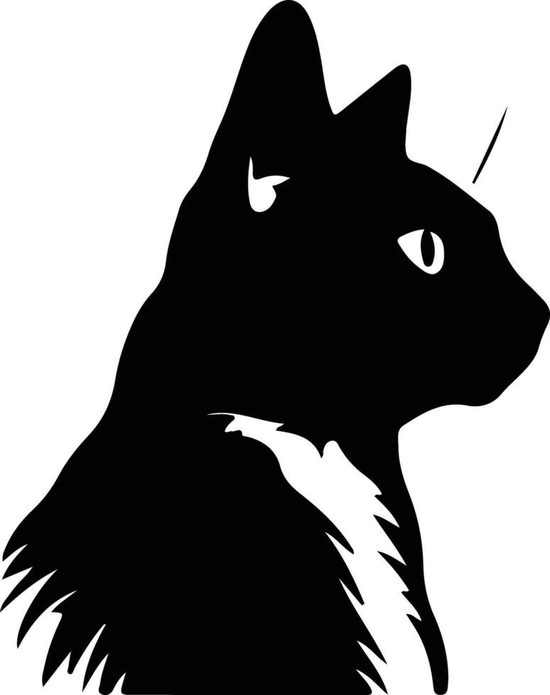 Snowshoe Cat  silhouette portrait vector