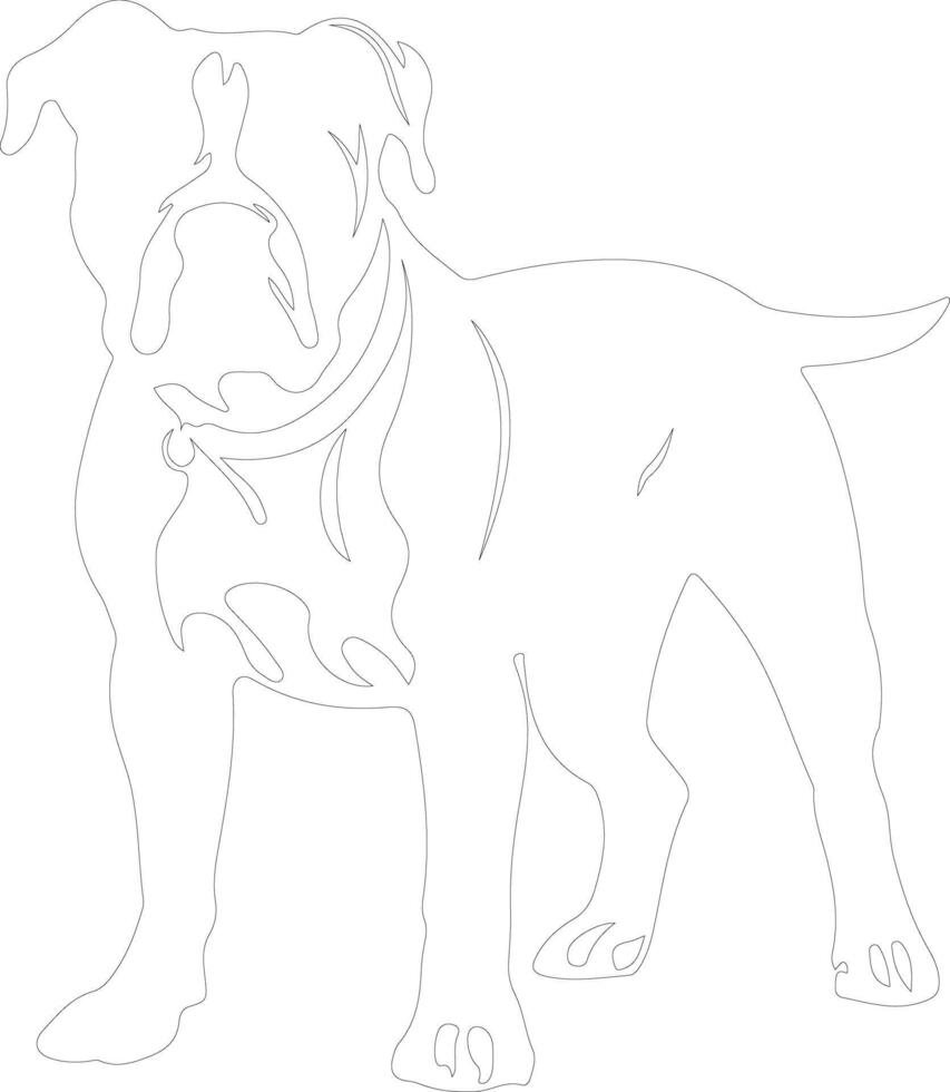 American Bulldog  outline silhouette vector