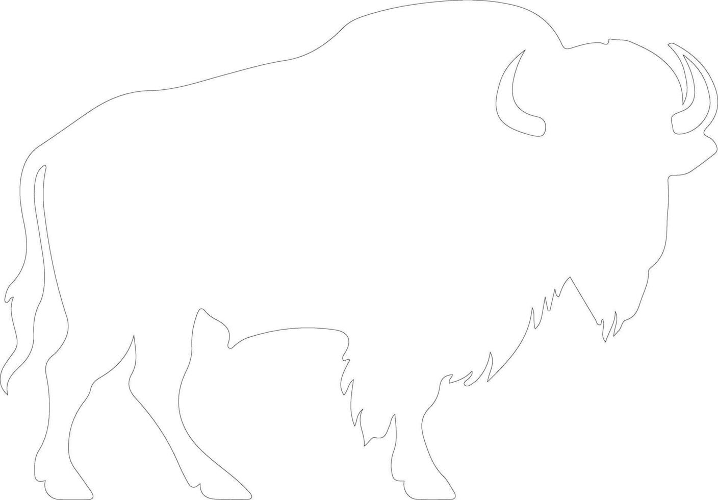 buffalo outline silhouette vector