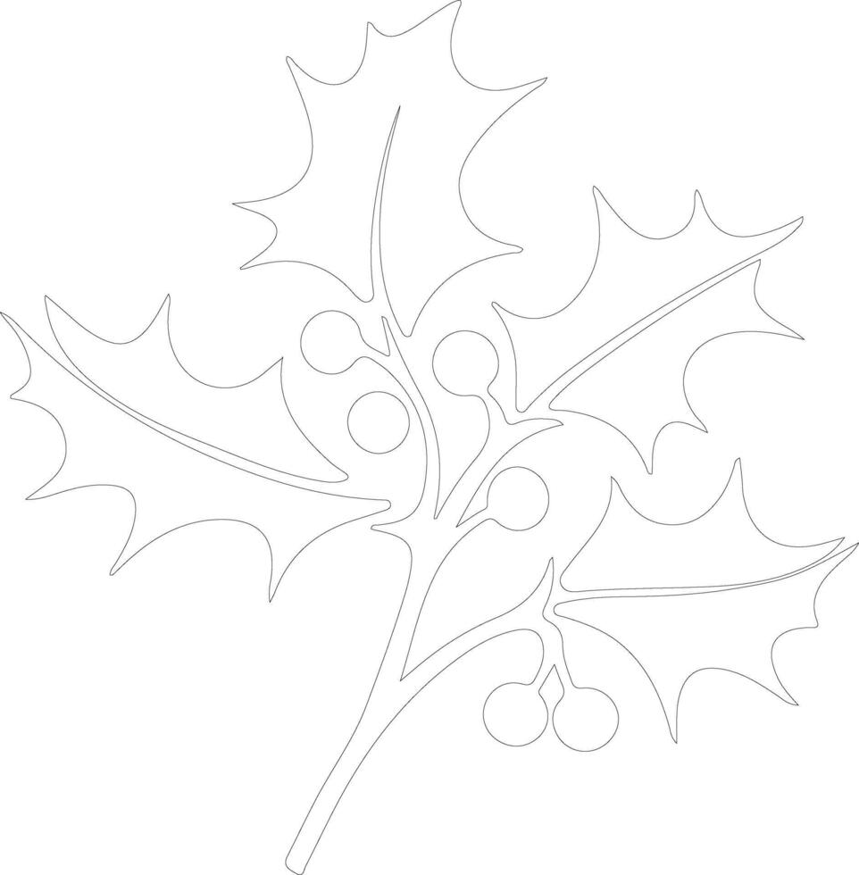 Holly  outline silhouette vector