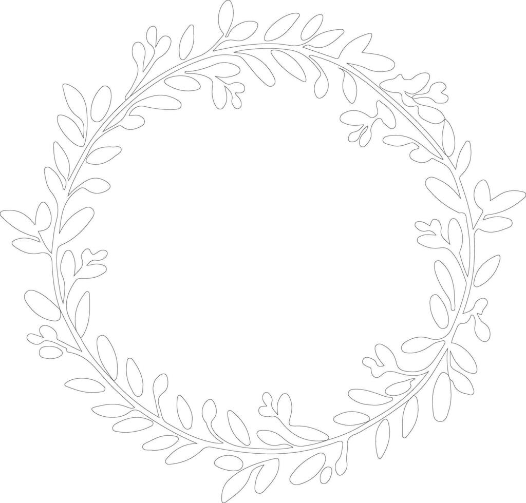 Wreath  outline silhouette vector