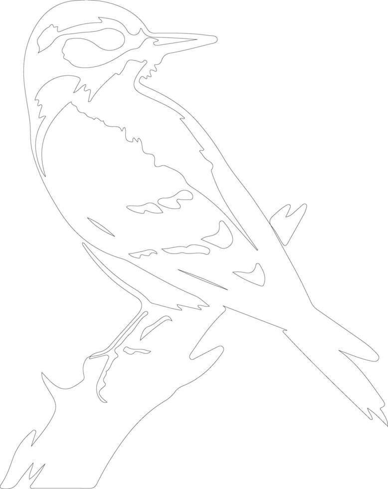 downy woodpecker    outline silhouette vector