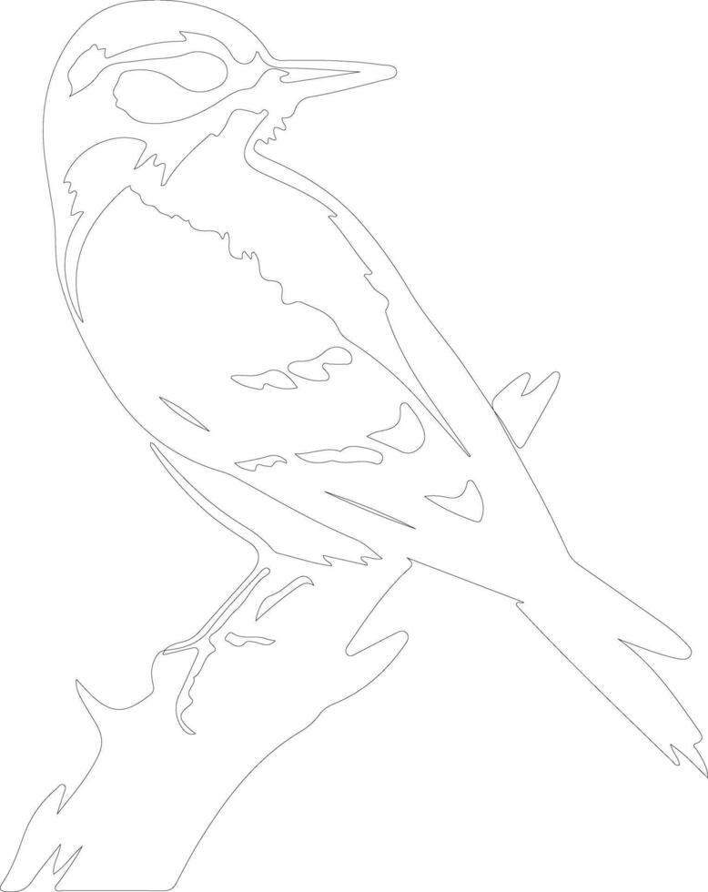 downy woodpecker    outline silhouette vector