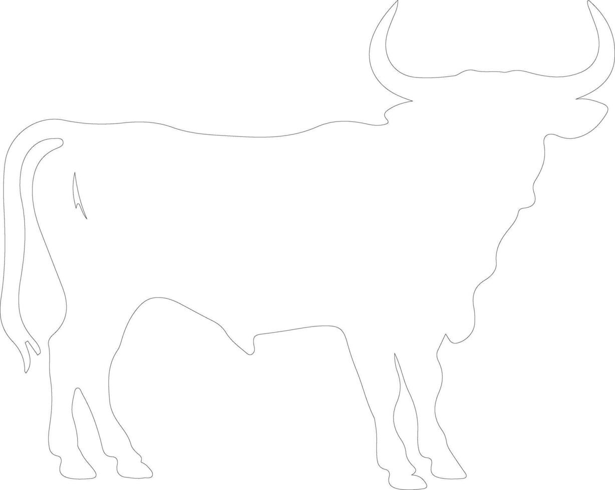 ox  outline silhouette vector