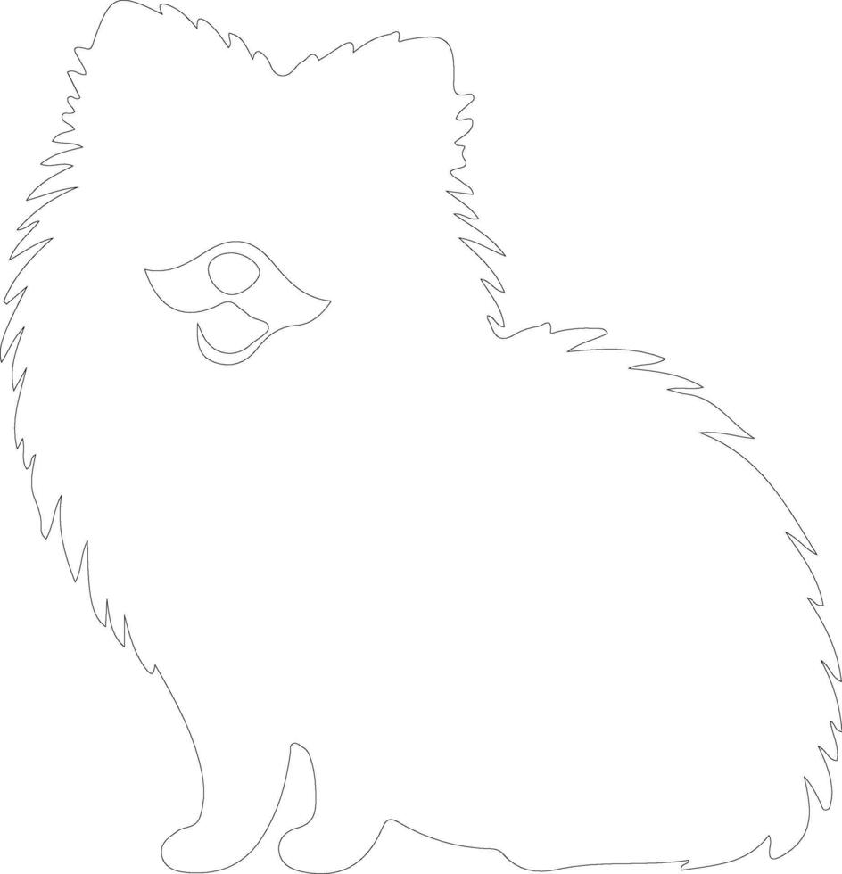 pomeranian    outline silhouette vector
