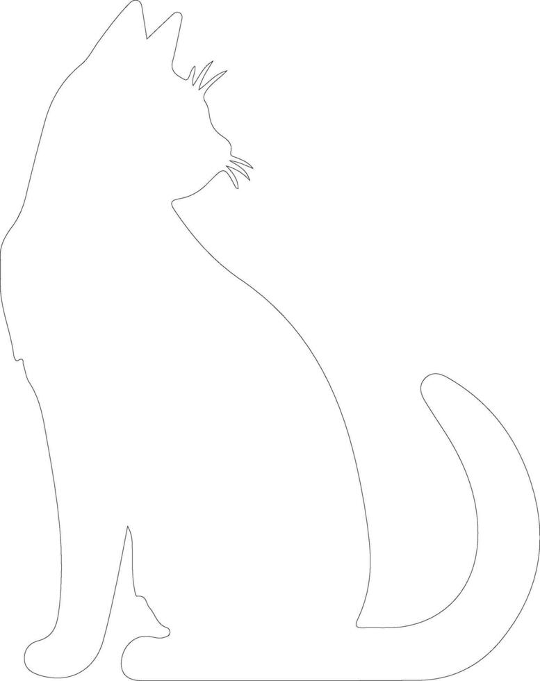 Sam Sawet Cat outline silhouette vector