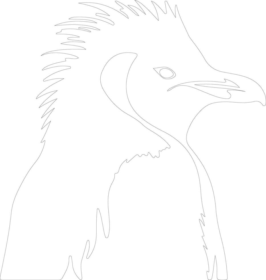 rockhopper penguin   outline silhouette vector