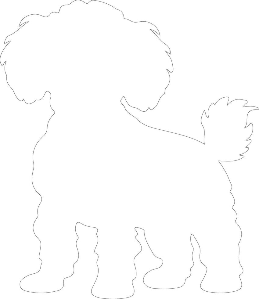 Toy Poodle outline silhouette vector