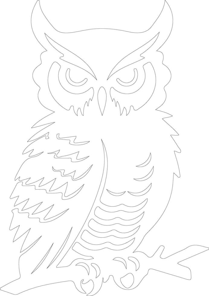 owl  outline silhouette vector
