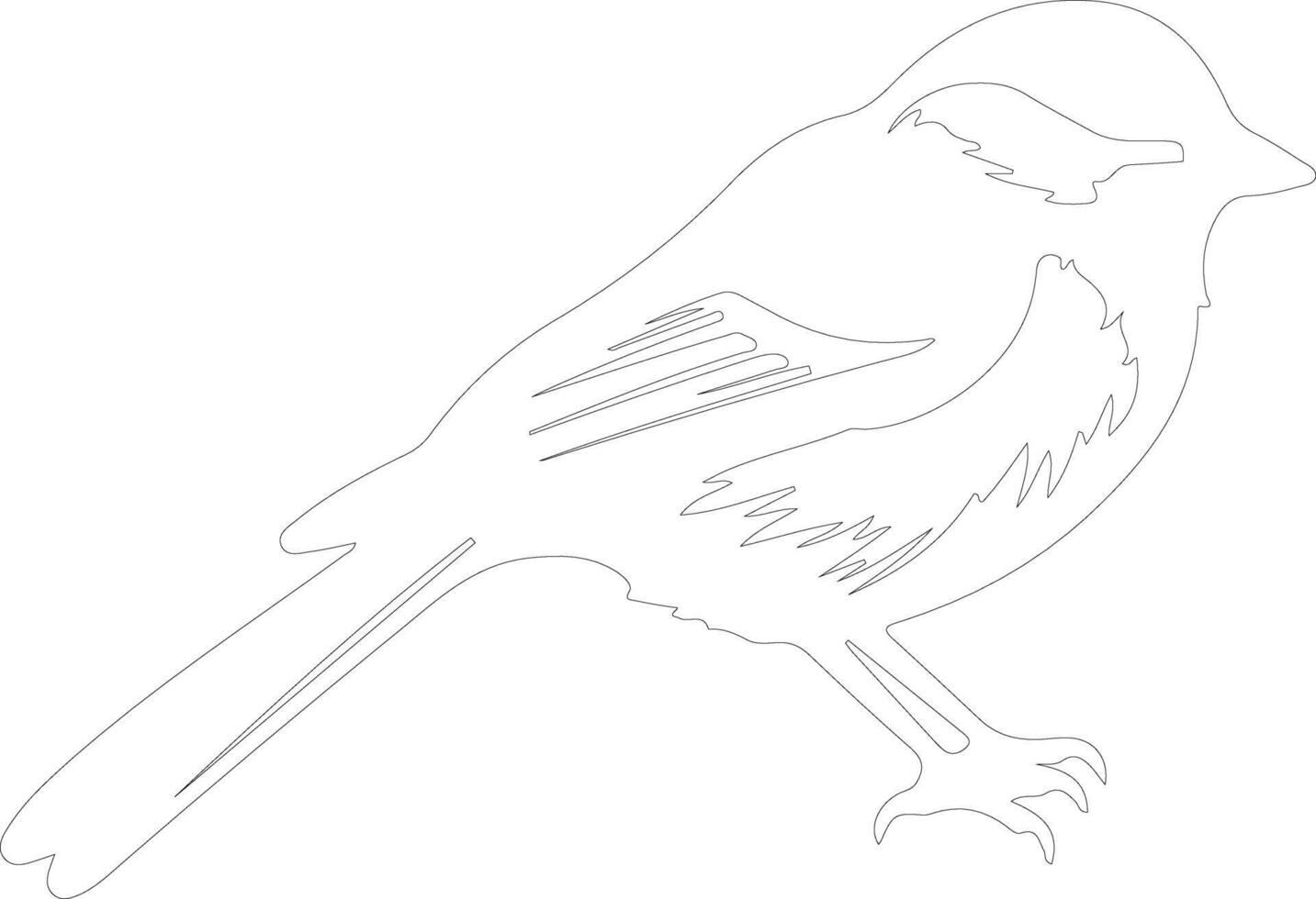 chickadee outline silhouette vector