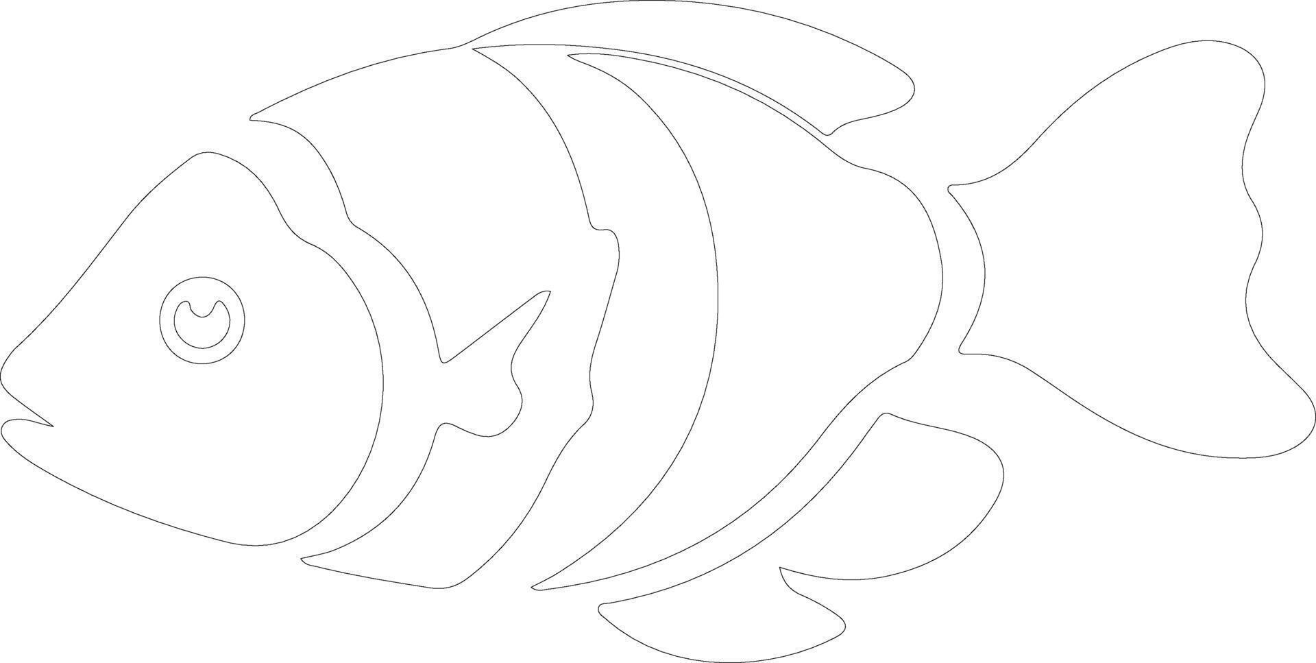 Clownfish Outline Silhouette 38489672 Vector Art At Vecteezy Clownfish Outline Silhouette Vector
