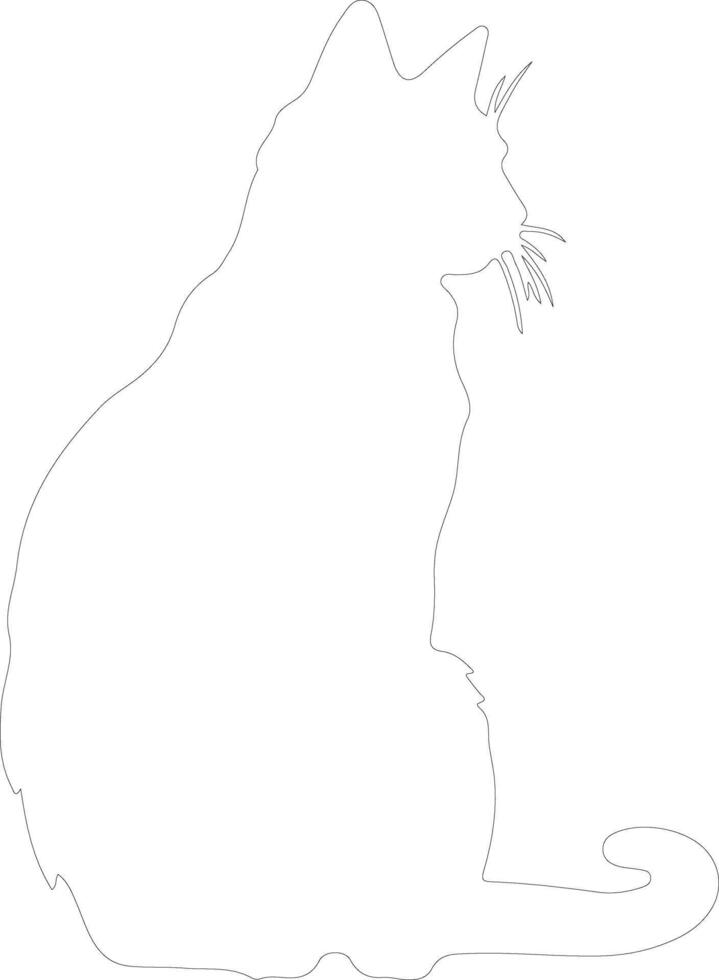 Cyprus Cat  outline silhouette vector