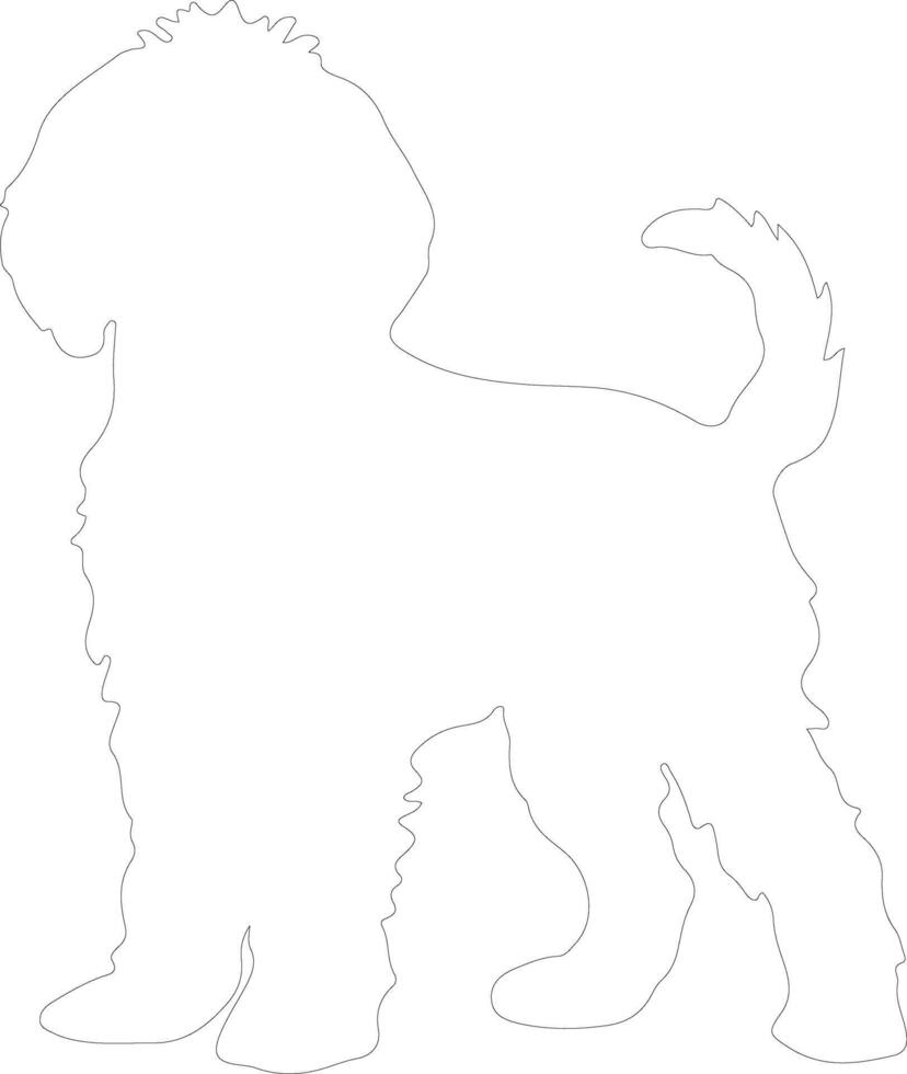 Portuguese Water Dog  outline silhouette vector