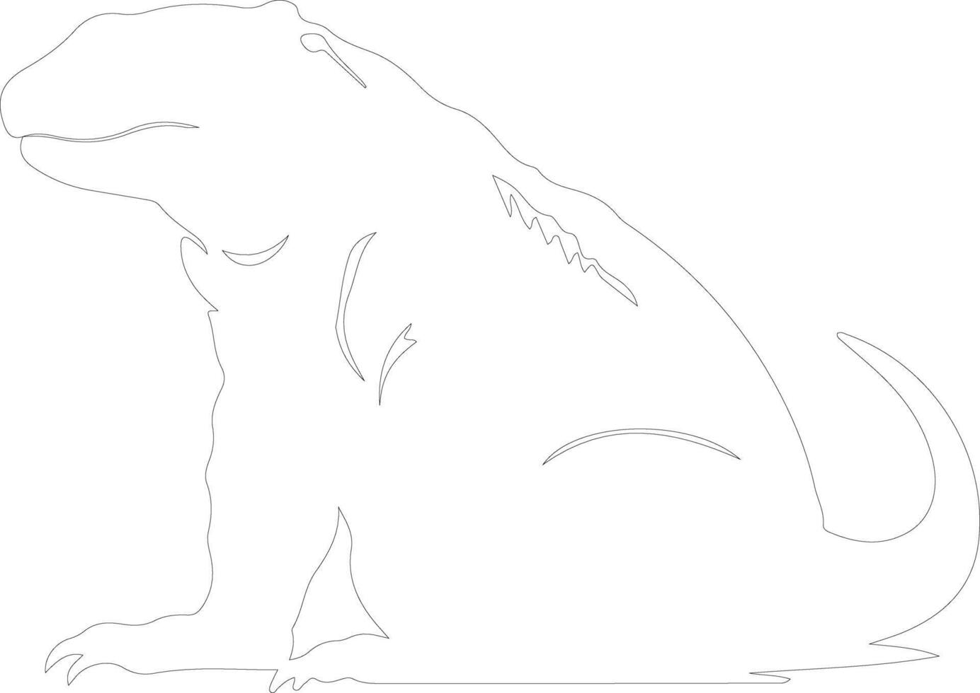 Komodo dragon  outline silhouette vector