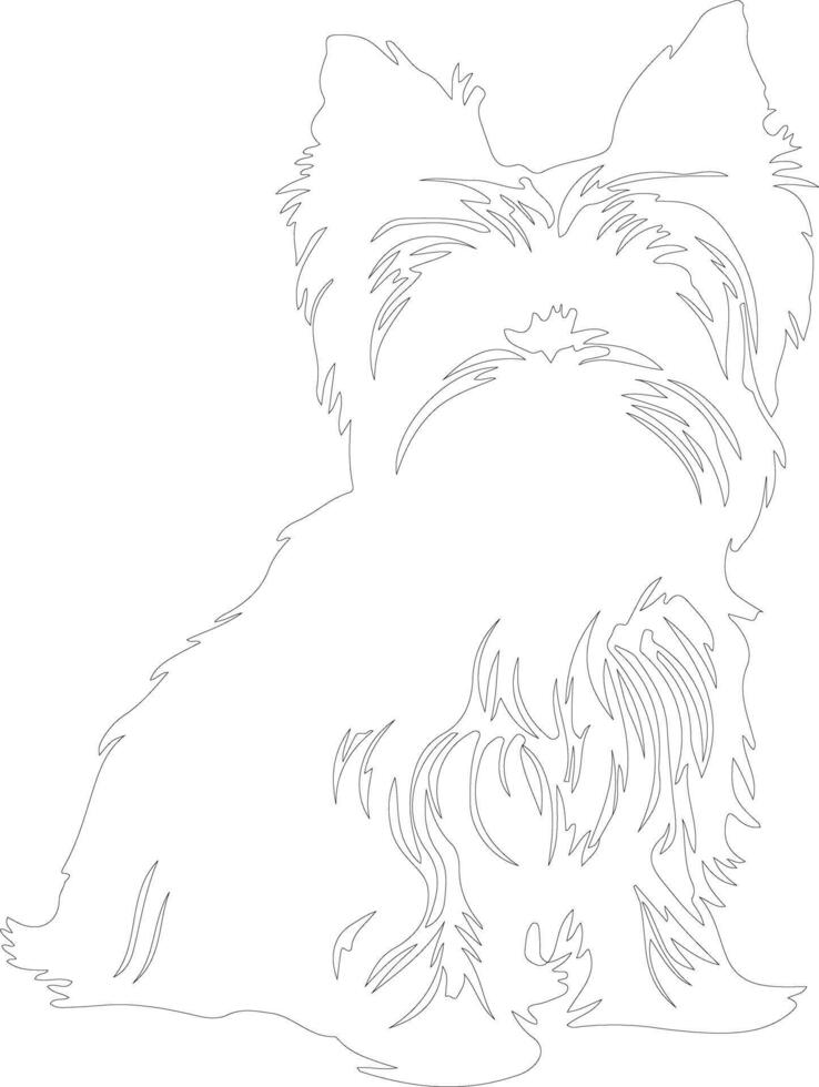 Yorkshire Terrier outline silhouette vector