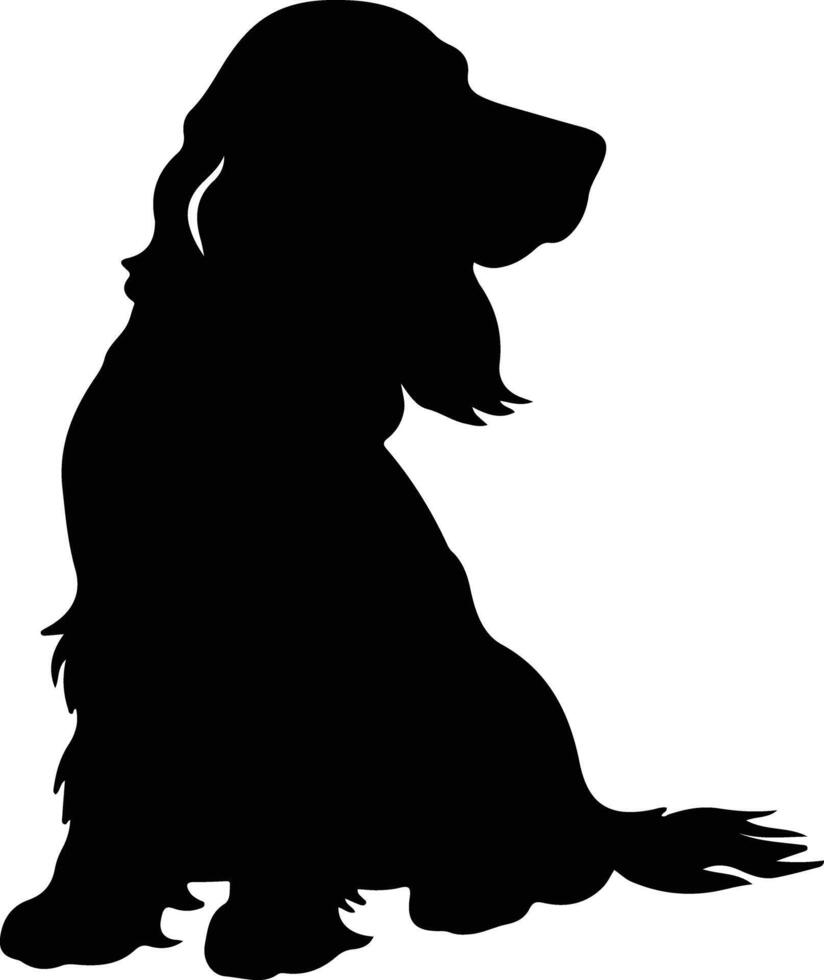 Inglés cocker spaniel negro silueta vector