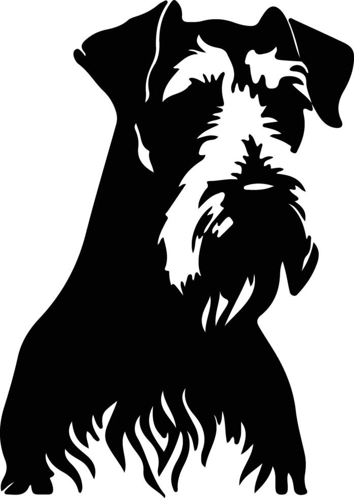 Airedale Terrier black silhouette vector