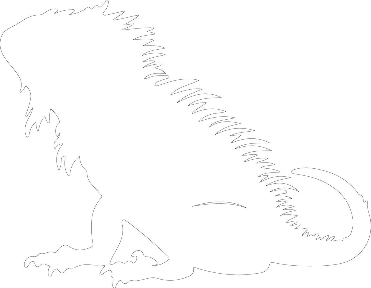 bearded dragon  outline silhouette vector