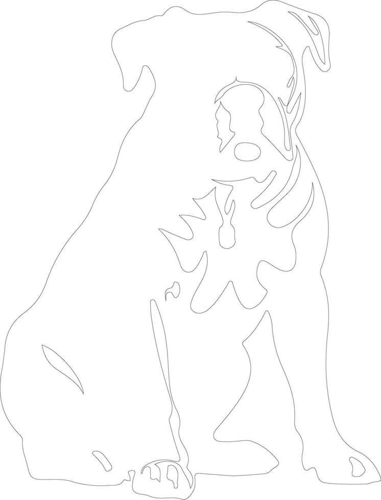 American Bulldog  outline silhouette vector