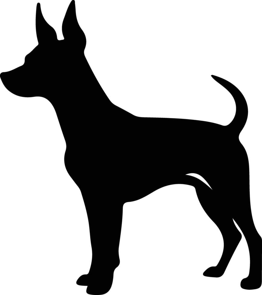 Toy Manchester Terrier   black silhouette vector