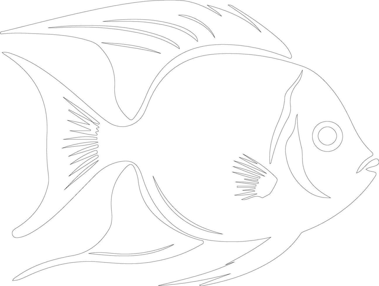 angelfish  outline silhouette vector