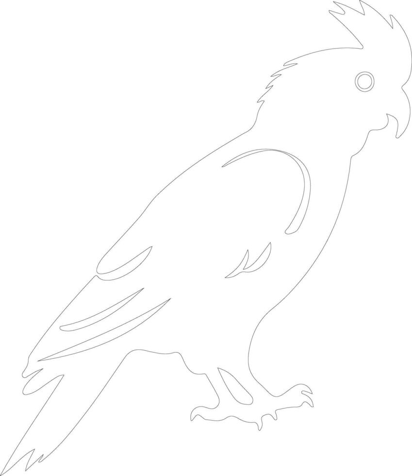 cockatoo outline silhouette vector