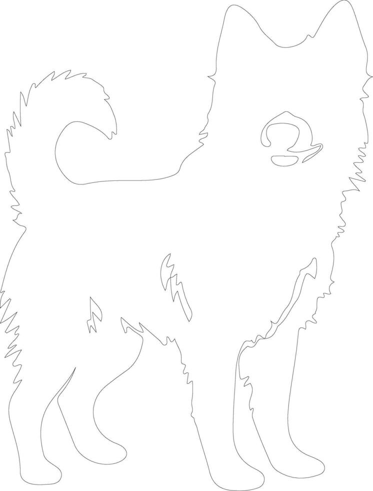 Norwegian Buhund  outline silhouette vector