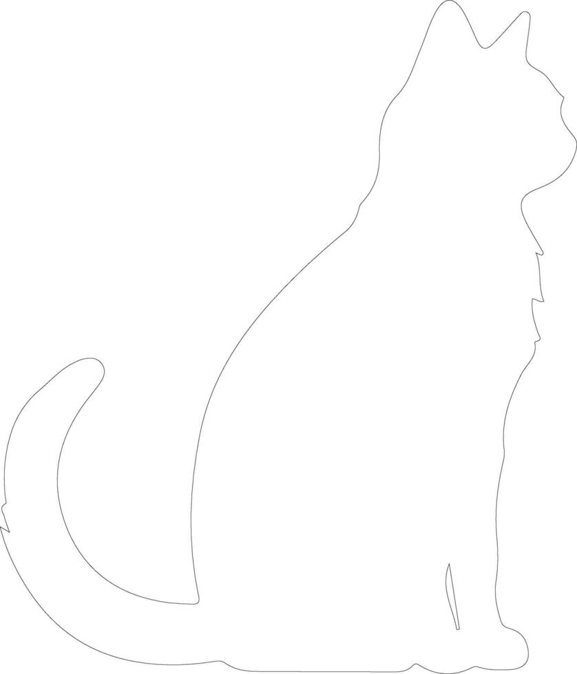 Bambino Cat  outline silhouette vector