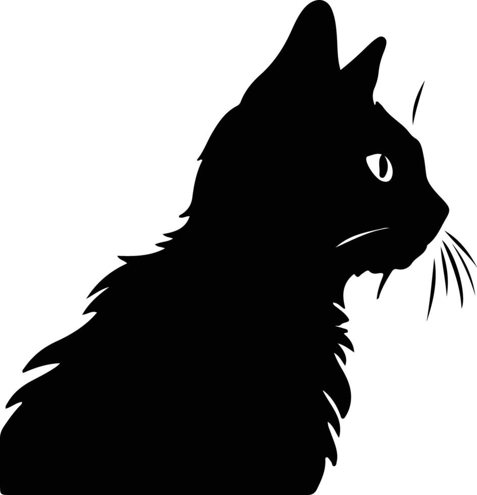 Suphalak Cat  silhouette portrait vector