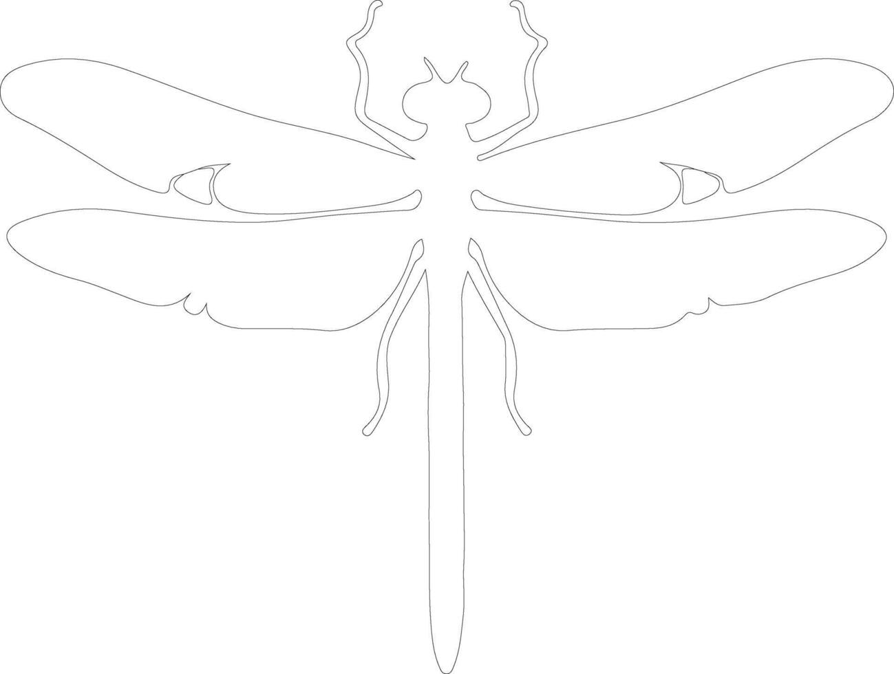 green darner dragonfly  outline silhouette vector
