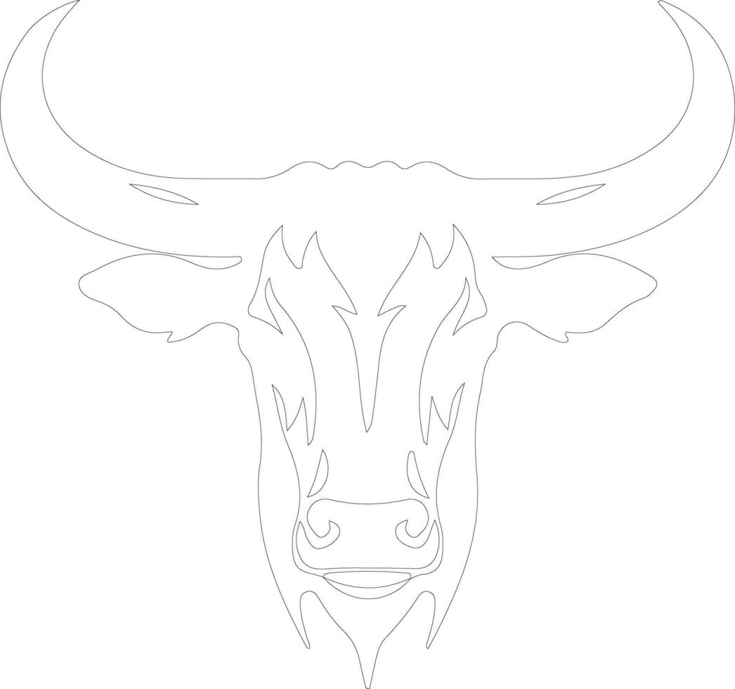 longhorn  outline silhouette vector