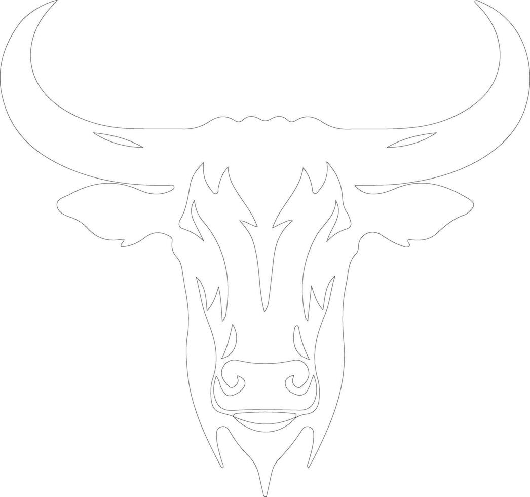 Longhorn contorno silueta vector