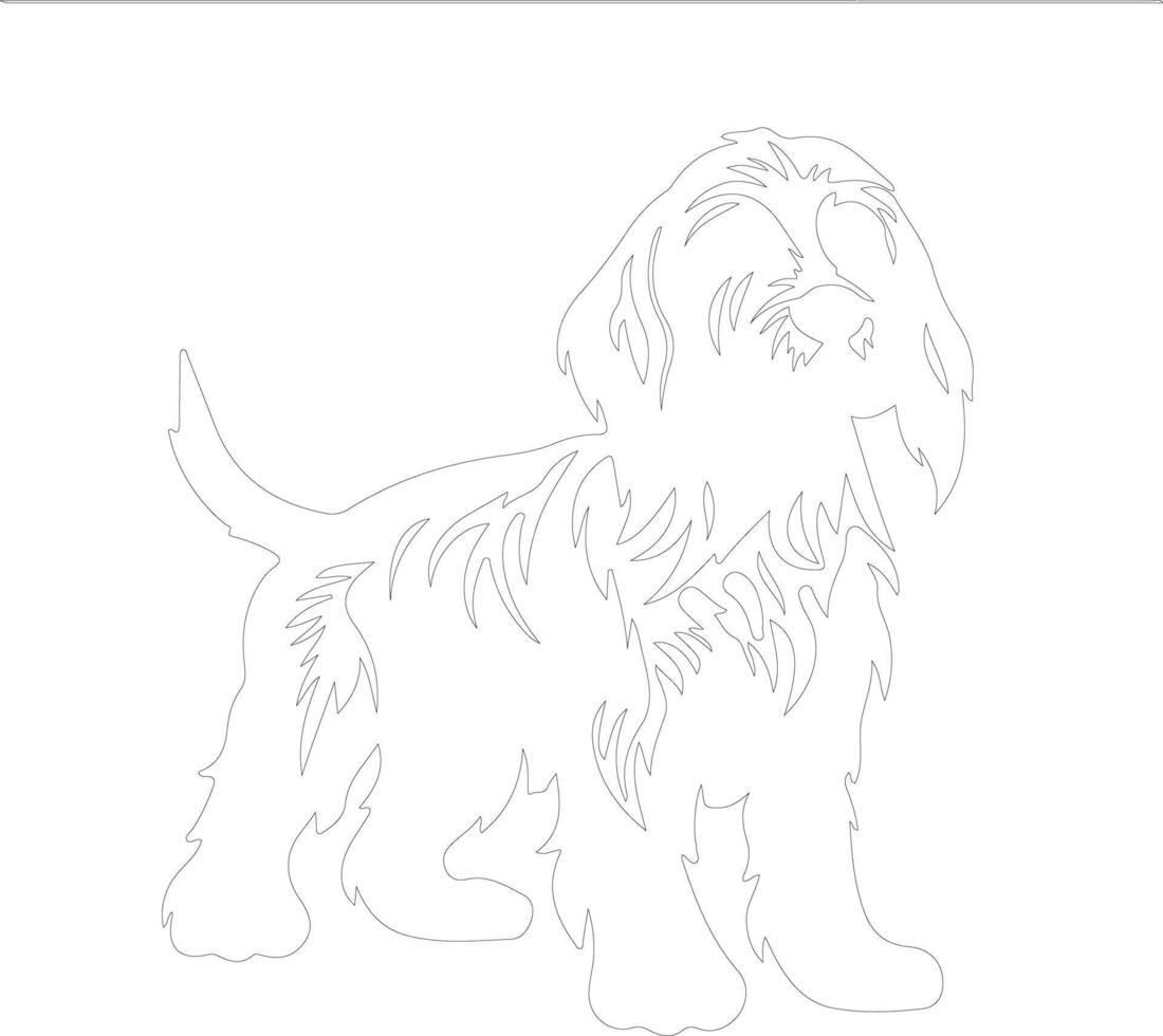 Petit Basset Griffon Venden  outline silhouette vector