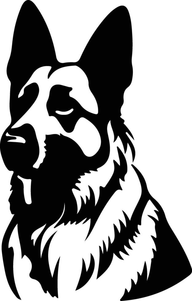 German Shepherd black silhouette vector