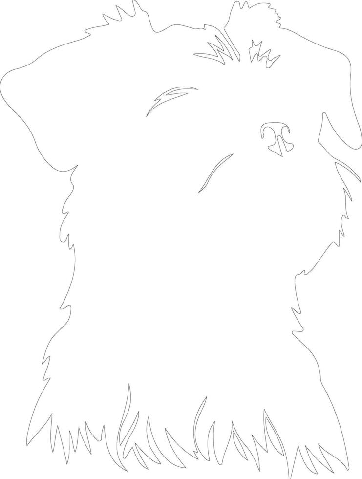 Brussels Griffon  outline silhouette vector