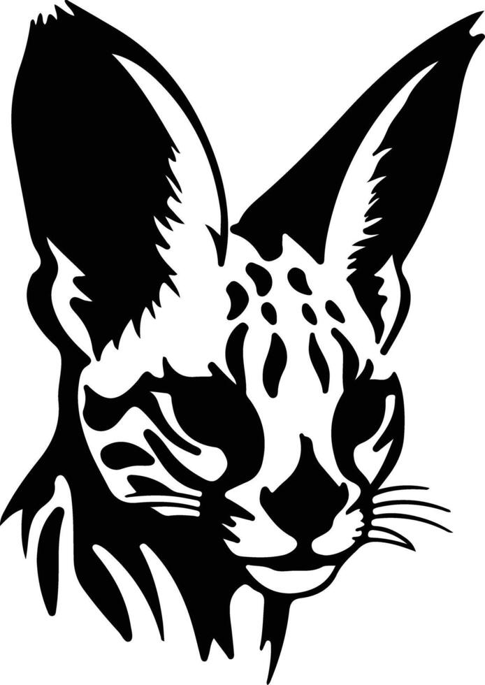 Serval  silhouette portrait vector