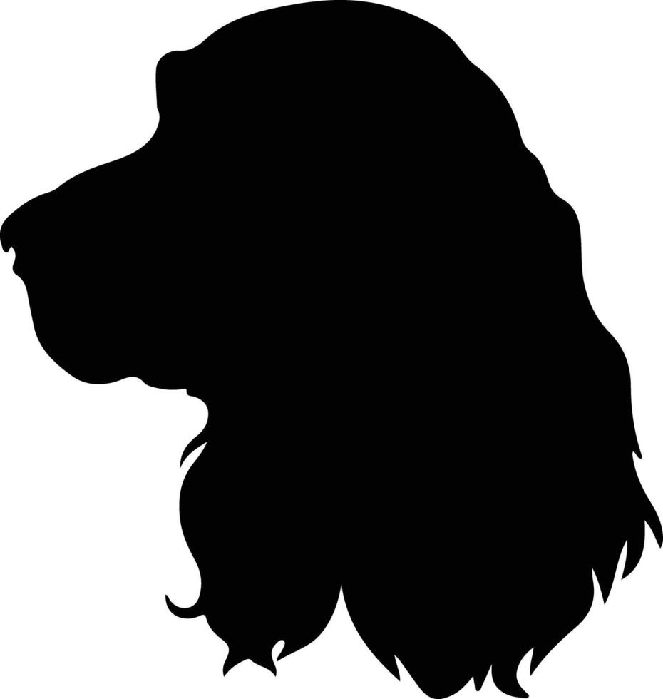 Inglés cocker spaniel silueta retrato vector