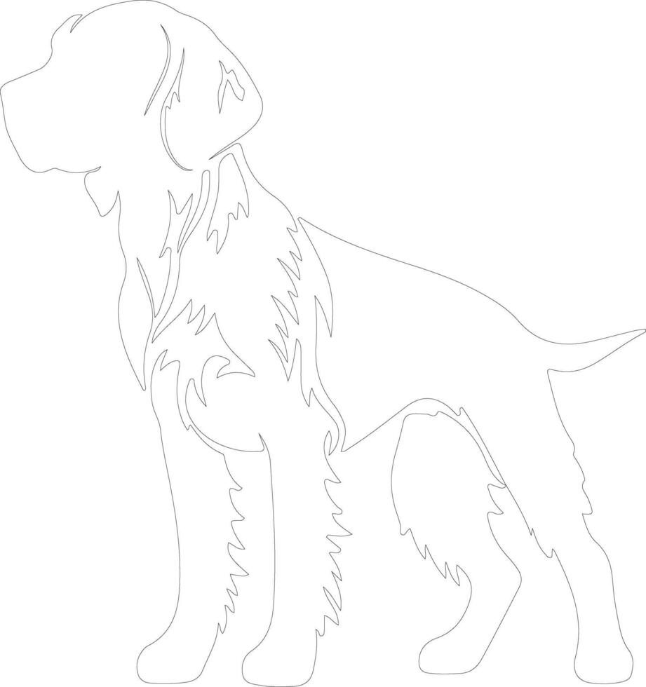 German Wirehaired Pointer  outline silhouette vector