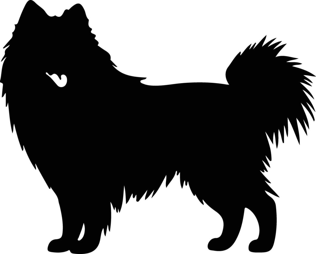 Keeshond   black silhouette vector