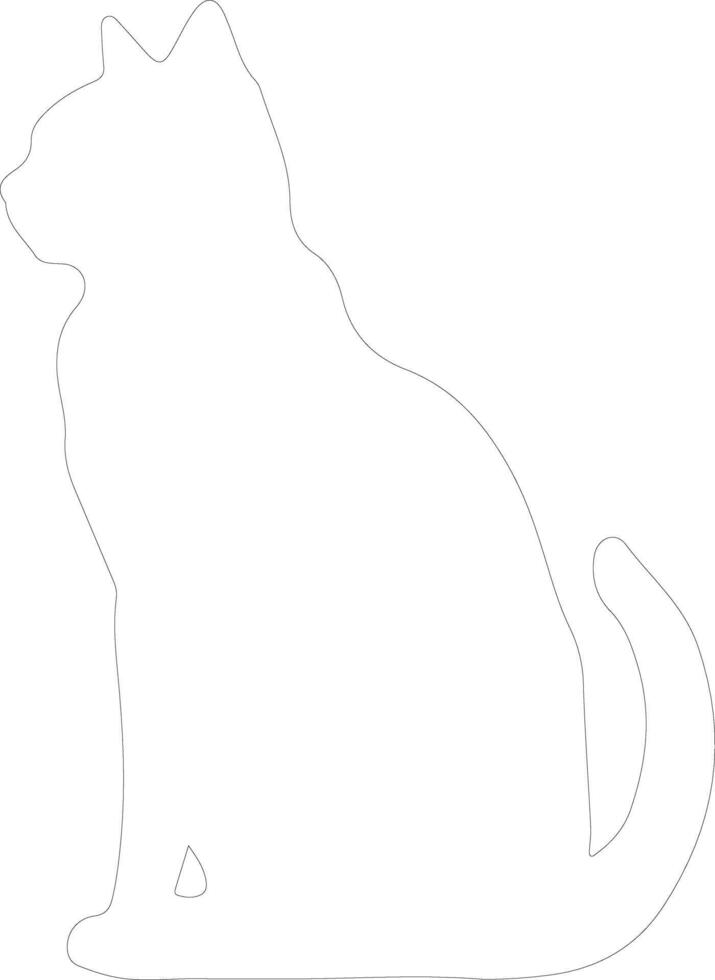 American Shorthair Cat  outline silhouette vector