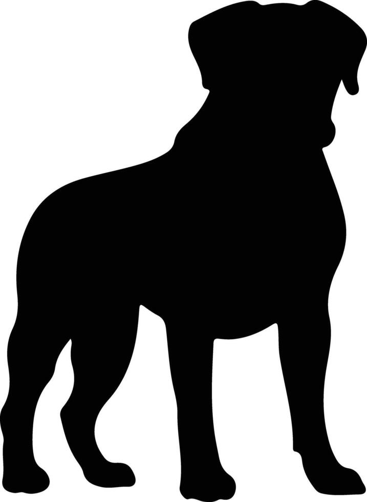 Bullmastiff   black silhouette vector